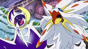 Lunala And Solgaleo Close Up Wallpaper