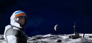 Lunar_ Base_with_ Astronaut_and_ Earth_ View.jpg Wallpaper