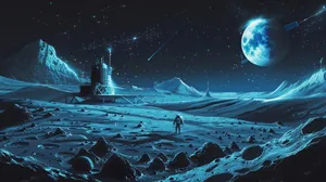 Lunar_ Base_with_ Earthrise Wallpaper