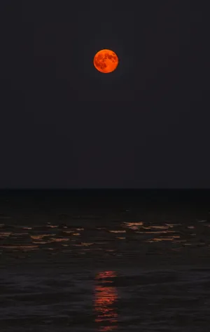 Lunar_ Eclipse_ Over_ Ocean Wallpaper