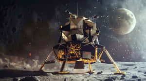 Lunar_ Module_ On_ Moon_ Surface Wallpaper