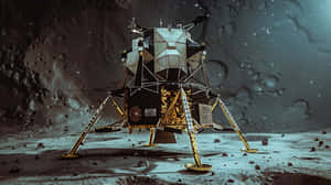 Lunar_ Module_ On_ Moon_ Surface Wallpaper