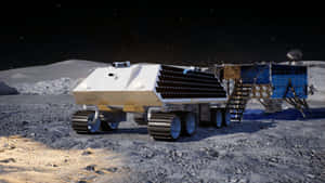 Lunar Rover Exploring The Moon's Surface Wallpaper