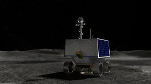 Lunar Rover Exploring The Moon's Surface Wallpaper