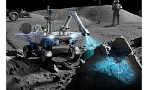 Lunar Rover On The Moon's Surface Wallpaper