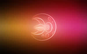 Lunatone Pokemon Orange Pink Gradient Wallpaper