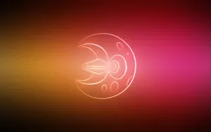 Lunatone Pokemon Orange Pink Gradient Wallpaper
