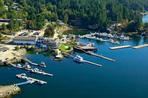 Lund Harbor Aerial View Wallpaper