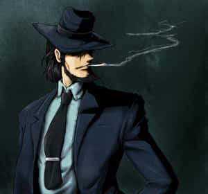 Lupin Iii's Daisuke Jigen In Action Wallpaper