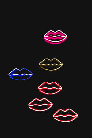 Luscious Pink Lips Up Close Wallpaper