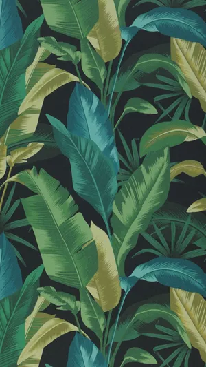 Lush Jungle Leaf Print Wallpaper