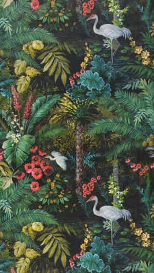 Lush Jungle Print Design Wallpaper