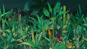 Lush Jungle Print Design Wallpaper