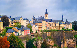 Luxembourg Yellow And Blue Wallpaper