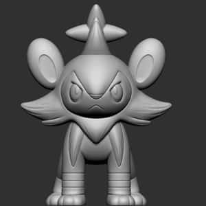 Luxio Pokemon Gray 3d Model Wallpaper