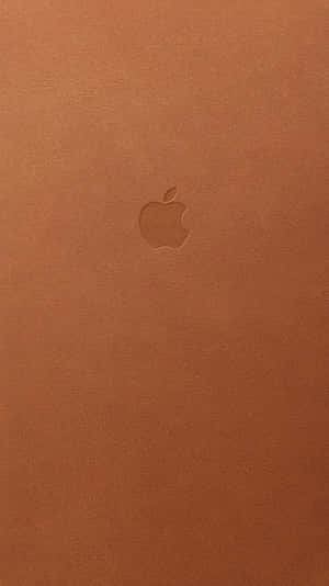 Luxurious Bronze Leather Background With Apple Logo Wallpaper