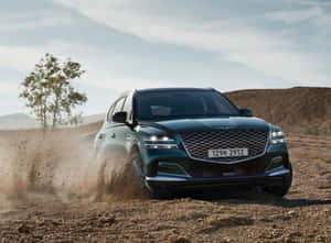 Luxurious Genesis Gv80 Suv On The Road Wallpaper