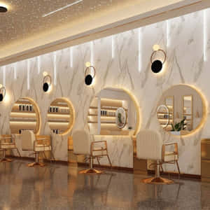 Luxurious Hair Salon Interior Design Wallpaper