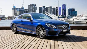 Luxurious Mercedes-benz C300 At The Dockside Wallpaper