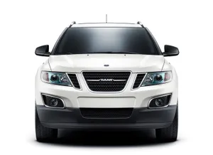 Luxurious Saab 9-4x Cruising On The Highway Wallpaper