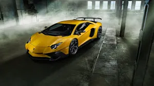 Luxurious Speed - Lamborghini Aventador On The Open Road Wallpaper