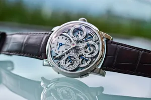 Luxury Skeleton Watch Leather Strap Wallpaper