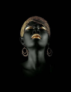 Luxury Woman Black And Gold Iphone Wallpaper