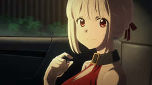 Lycoris Recoil Character Smilingin Car Wallpaper