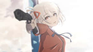 Lycoris Recoil Character With Gun Wallpaper