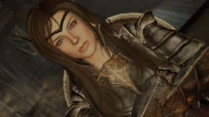 Lydia The Loyal Housecarl In The Land Of Skyrim Wallpaper