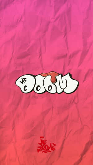 M F Doom Stylized Logoon Pink Background Wallpaper