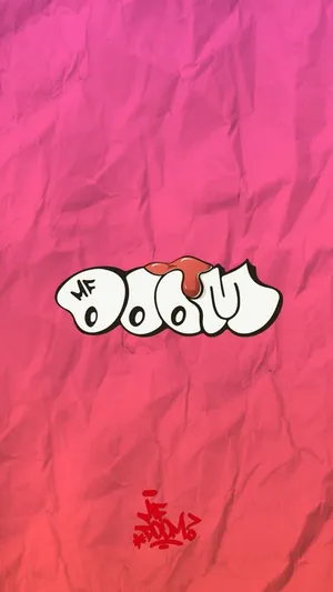 M F Doom Stylized Logoon Pink Background Wallpaper