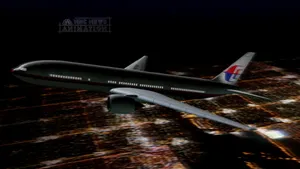 M H370 Flight Over City Night Animation Wallpaper