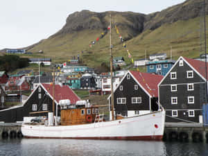 M/s Thorshavn At Port Of Tvøroyri Wallpaper