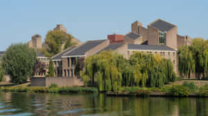 Maastricht Riverfront Building Wallpaper