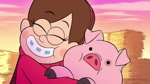 Mabel Embracing Waddles Wallpaper