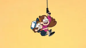 Mabel Pines Dipper Yellow Background Wallpaper