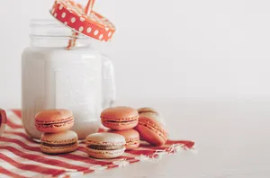 Macaroons In Pastel Orange Aesthetic Wallpaper