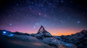 Macbook Retina With Stars Above Mountain Wallpaper