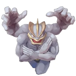 Machamp Evolved Machop White Background Wallpaper