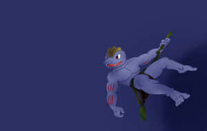 Machoke Evolved Machop Hanging On Vine Wallpaper
