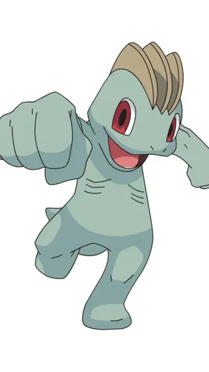 Machop Illustration On White Background Wallpaper