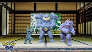 Machop, Machamp, And Machoke 3d Pokemon Wallpaper