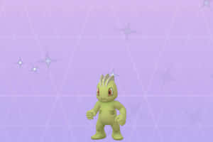 Machop On Sparkly Purple Background Wallpaper