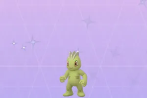 Machop On Sparkly Purple Background Wallpaper