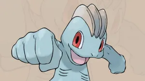 Machop Pokemon With Cream Background Wallpaper
