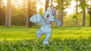 Machop Pokemon With Nature Background Wallpaper