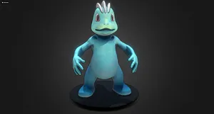 Machop Realistic 3d Model Black Background Wallpaper