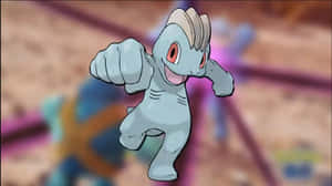 Machop With Blurred Image Background Wallpaper
