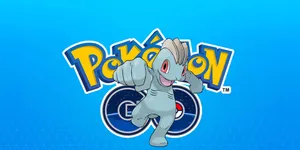 Machop With Pokemon Go Background Wallpaper